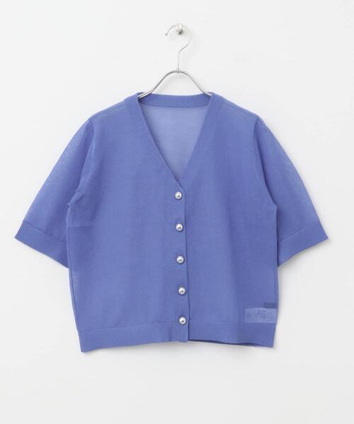 URBAN RESEARCH ROSSO WOMEN(アーバンリサーチ ロッソ)の「デザインボタンシアーカーディガン(カーディガン/ボレロ・レディース・ブルー/ホワイト・FREE)」の16枚目の写真