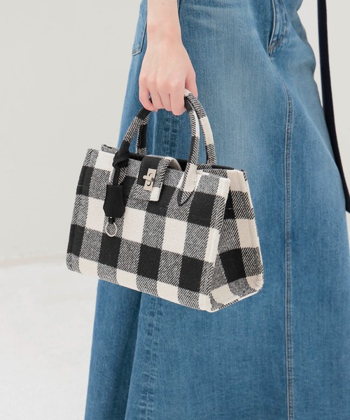 TSURU by Mariko Oikawa / Aimee(チェック柄ファブリックトートバッグ