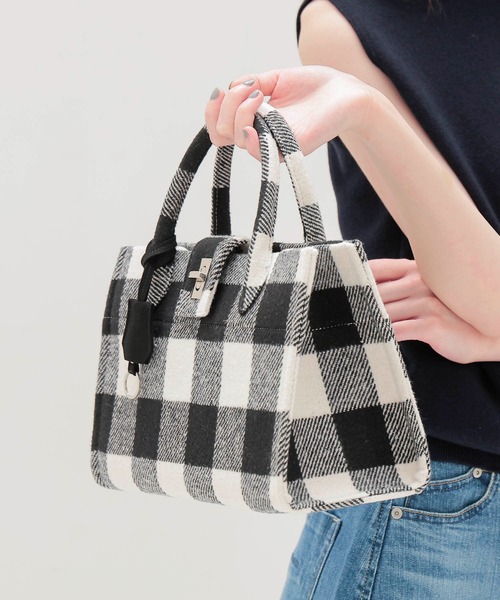 tsurubymarikooikawaチェック柄ハンドバッグ TSURU by MARIKO OIKAWA