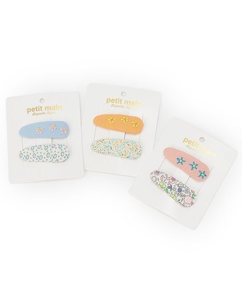 petit main（プティマイン）の「刺しゅうヘアピン/L（ヘアピン・キッズ・サックスブルー/ピンク/オレンジ・F）」の7枚目の写真