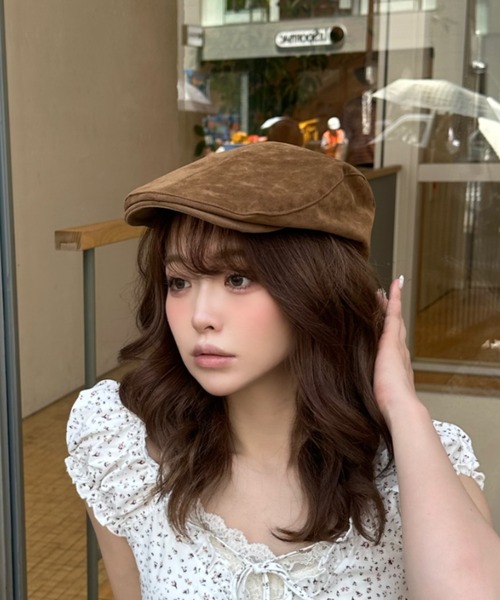 RAY CASSIN(レイカズン)の「スエードハンチング(ハンチング/ベレー帽・レディース・キャメル/ブラウン・FREE)」の1枚目の写真