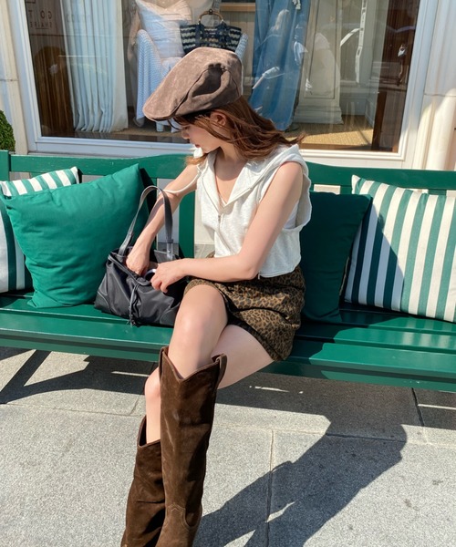 RAY CASSIN(レイカズン)の「スエードハンチング(ハンチング/ベレー帽・レディース・キャメル/ブラウン・FREE)」の10枚目の写真