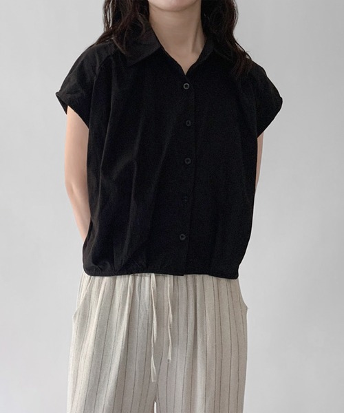 on:nue(オンニュ)の「【on:nue】フレンチスリーブギャザーブラウス(シャツ/ブラウス・レディース・ブラック/イエロー/ミント/ホワイト・FREE)」の14枚目の写真