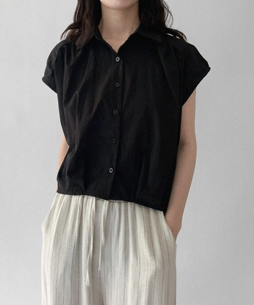 on:nue(オンニュ)の「【on:nue】フレンチスリーブギャザーブラウス(シャツ/ブラウス・レディース・ブラック/イエロー/ミント/ホワイト・FREE)」の13枚目の写真