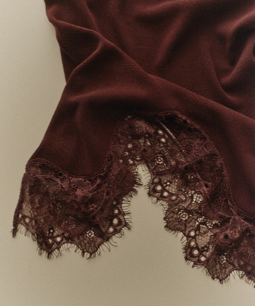 【anuans】レースアングルヘムニット レースアングルヘムニット