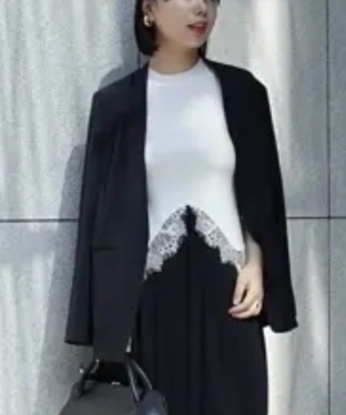 レースアングルヘムニット（ニット/セーター）｜anuans（ア