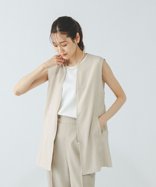 GLOBAL WORK（グローバルワーク）の「お手入れラクラクZIPベスト/499688（ベスト・レディース・ブラック/ブラウン/グレイッシュベージュ・LARGE/MEDIUM）」の16枚目の写真