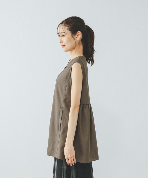 GLOBAL WORK（グローバルワーク）の「お手入れラクラクZIPベスト/499688（ベスト・レディース・ブラック/ブラウン/グレイッシュベージュ・LARGE/MEDIUM）」の18枚目の写真