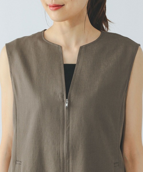 GLOBAL WORK（グローバルワーク）の「お手入れラクラクZIPベスト/499688（ベスト・レディース・ブラック/ブラウン/グレイッシュベージュ・LARGE/MEDIUM）」の20枚目の写真