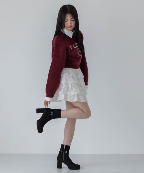 EVOL(イーボル)の「【晴雨兼用(一部カラー除く)・美脚効果あり】2WAY8cmストームショートブーツ IZ5768(レインシューズ・レディース・ブラック系その他/ブラック/アイボリー・S/M/L/LL)」の5枚目の写真