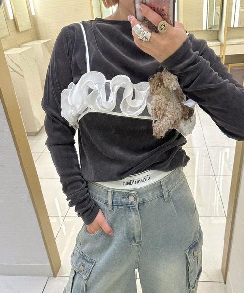 Alley Tokyo(アリートーキョー)の「シアーベロアTOPS(その他トップス・レディース・アイボリー/チャコール・FREE)」の20枚目の写真