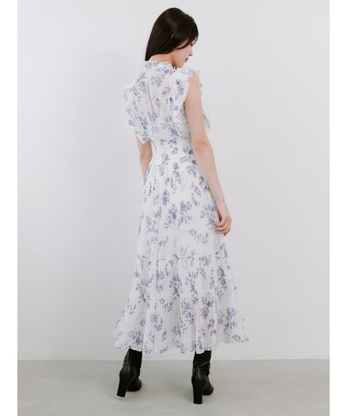 スナイデル　プリントプリーツシャーリングワンピース 00サイズあり】プリントプリーツシャーリングワンピース