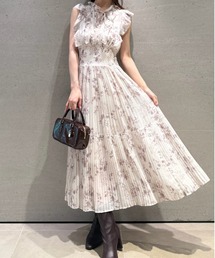SNIDEL 花柄　ワンピース スナイデルsnidel ワンピース花柄 プリーツ - メルカリ