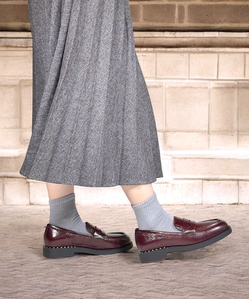 ASH（アッシュ）の「ASH/アッシュ【WHISPER】グロッシーレザーコインローファー 3.5cmヒール 厚底ローファー（ローファー・レディース・ボルドー/ガンメタ・39/38/37/36/35）」の11枚目の写真