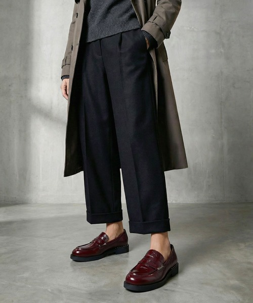 ASH（アッシュ）の「ASH/アッシュ【WHISPER】グロッシーレザーコインローファー 3.5cmヒール 厚底ローファー（ローファー・レディース・ボルドー/ガンメタ・39/38/37/36/35）」の4枚目の写真