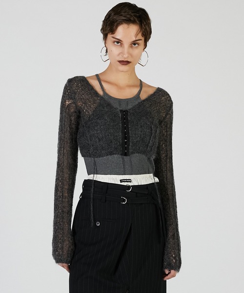 セール】モヘアメッシュショートカーデ / Mohair Mesh Short Cardigan