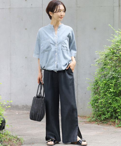 JOURNAL STANDARD relume(ジャーナルスタンダード レリューム)の「《一部WEB限定追加5》麻スリットイージーパンツ(その他パンツ・レディース・ブルー/ブラック/ライトブルー/ブラウン/ピンク/ベージュ/オレンジ・36/38)」の8枚目の写真