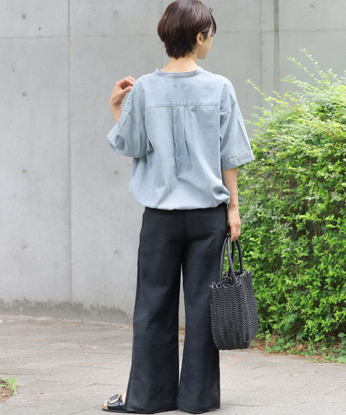JOURNAL STANDARD relume(ジャーナルスタンダード レリューム)の「《一部WEB限定追加5》麻スリットイージーパンツ(その他パンツ・レディース・ブルー/ブラック/ライトブルー/ブラウン/ピンク/ベージュ/オレンジ・36/38)」の10枚目の写真