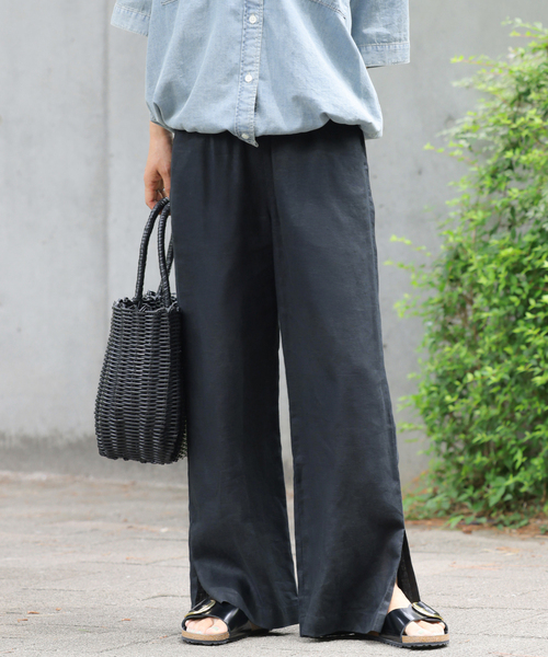JOURNAL STANDARD relume(ジャーナルスタンダード レリューム)の「《一部WEB限定追加5》麻スリットイージーパンツ(その他パンツ・レディース・ブルー/ブラック/ライトブルー/ブラウン/ピンク/ベージュ/オレンジ・36/38)」の11枚目の写真