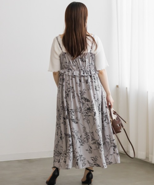 CLETTE(クレット)の「花柄フリルキャミワンピース(ワンピース・レディース・オフホワイト/グレー・4L/3L/LL)」の10枚目の写真