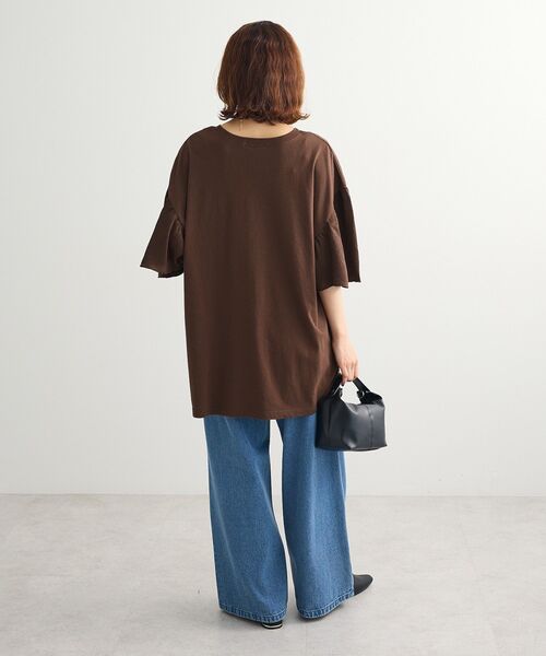 Green　Parks（グリーンパークス）の「袖サテンドッキングチュニック（チュニック・レディース・ブラウン/アイボリー/カーキ/ブラック・FREE）」の7枚目の写真