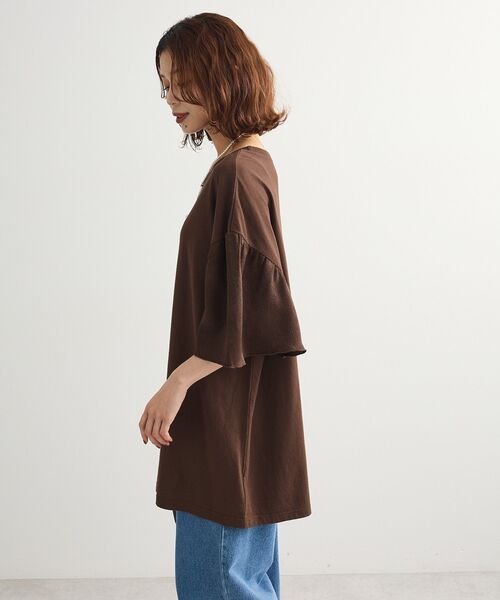 Green　Parks（グリーンパークス）の「袖サテンドッキングチュニック（チュニック・レディース・ブラウン/アイボリー/カーキ/ブラック・FREE）」の9枚目の写真