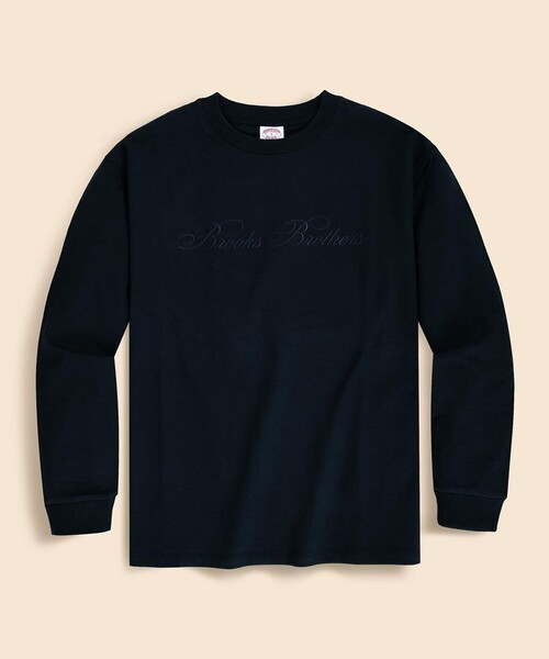 BROOKS BROTHERS（ブルックスブラザーズ）の「USAコットンジャージー　ヘビーウェイト　ロゴエンブロイダリー　ロングスリーブ　Tシャツ（Tシャツ/カットソー・メンズ・ホワイト/ネイビー/グレー・X-LARGE/X-SMALL/MEDIUM/SMALL/LARGE）」の3枚目の写真