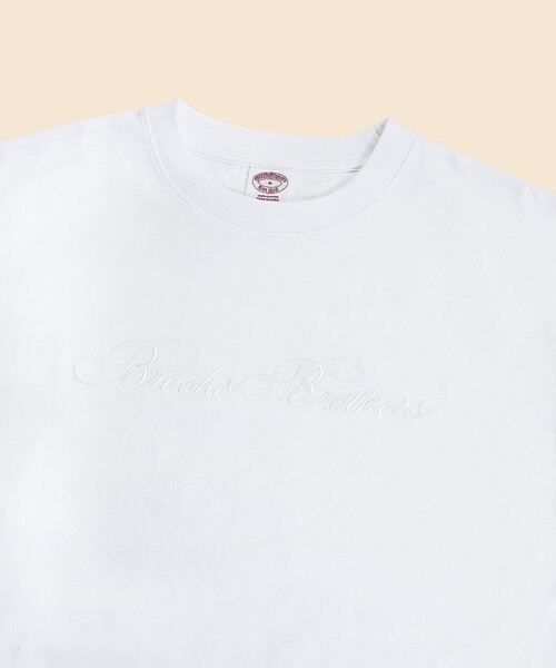 BROOKS BROTHERS（ブルックスブラザーズ）の「USAコットンジャージー　ヘビーウェイト　ロゴエンブロイダリー　ロングスリーブ　Tシャツ（Tシャツ/カットソー・メンズ・ホワイト/ネイビー/グレー・X-LARGE/X-SMALL/MEDIUM/SMALL/LARGE）」の4枚目の写真