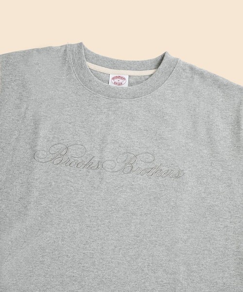 BROOKS BROTHERS（ブルックスブラザーズ）の「USAコットンジャージー　ヘビーウェイト　ロゴエンブロイダリー　ロングスリーブ　Tシャツ（Tシャツ/カットソー・メンズ・ホワイト/ネイビー/グレー・X-LARGE/X-SMALL/MEDIUM/SMALL/LARGE）」の5枚目の写真