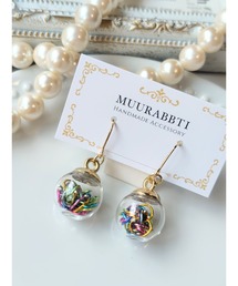 【MUURABBTI】カラフルパーツのドームピアス(MA)