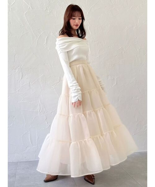 dazzlin（ダズリン）の「2WAYアシメタックオフショルニット（ニット/セーター・レディース・オフホワイト/グレー/ブラック/ピンク・FREE）」の16枚目の写真