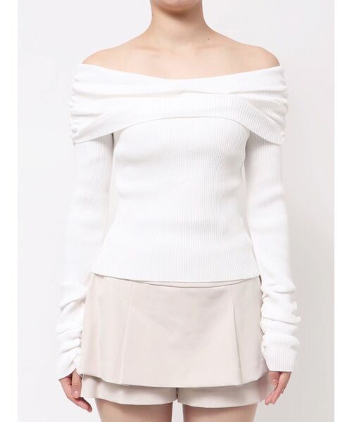 dazzlin（ダズリン）の「2WAYアシメタックオフショルニット（ニット/セーター・レディース・オフホワイト/グレー/ブラック/ピンク・FREE）」の17枚目の写真