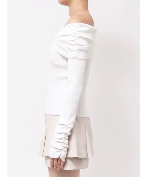 dazzlin（ダズリン）の「2WAYアシメタックオフショルニット（ニット/セーター・レディース・オフホワイト/グレー/ブラック/ピンク・FREE）」の18枚目の写真