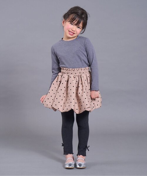 Seraph（セラフ）の「【ジュニア対応】もちもちメロウレギンス（レギンス/スパッツ・キッズ・アイボリー/チャコール/ネイビー/ブラウン/ピンク・80/90/100/110/120/130/140）」の8枚目の写真