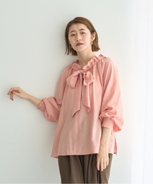 YECCA VECCA | フリルギャザーボウタイブラウス(シャツ/ブラウス)