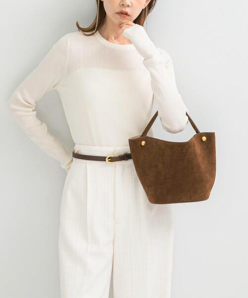 URBAN RESEARCH ROSSO WOMEN（アーバンリサーチ　ロッソ）の「シルク混リブデザインニット（ニット/セーター・レディース・ホワイト系その他/ホワイト/ネイビー/グレー・FREE）」の2枚目の写真