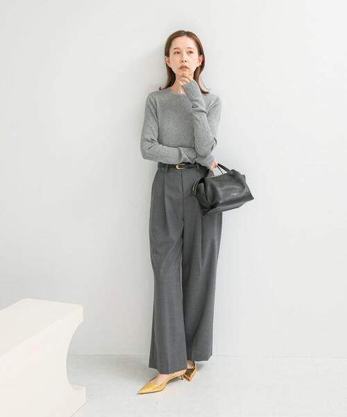 URBAN RESEARCH ROSSO WOMEN（アーバンリサーチ　ロッソ）の「シルク混リブデザインニット（ニット/セーター・レディース・ホワイト系その他/ホワイト/ネイビー/グレー・FREE）」の14枚目の写真