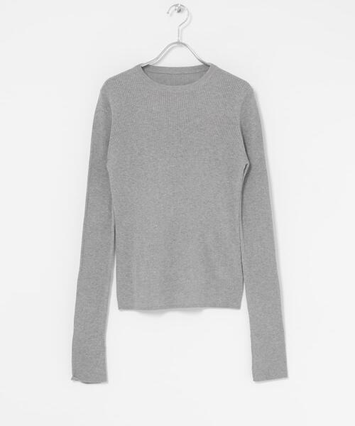 URBAN RESEARCH ROSSO WOMEN（アーバンリサーチ　ロッソ）の「シルク混リブデザインニット（ニット/セーター・レディース・ホワイト系その他/ホワイト/ネイビー/グレー・FREE）」の15枚目の写真