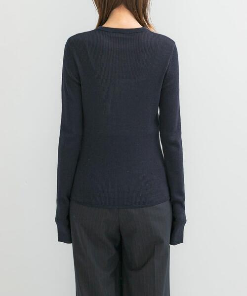 URBAN RESEARCH ROSSO WOMEN（アーバンリサーチ　ロッソ）の「シルク混リブデザインニット（ニット/セーター・レディース・ホワイト系その他/ホワイト/ネイビー/グレー・FREE）」の21枚目の写真
