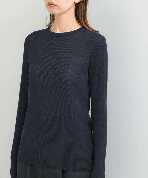 URBAN RESEARCH ROSSO WOMEN（アーバンリサーチ　ロッソ）の「シルク混リブデザインニット（ニット/セーター・レディース・ホワイト系その他/ホワイト/ネイビー/グレー・FREE）」の22枚目の写真