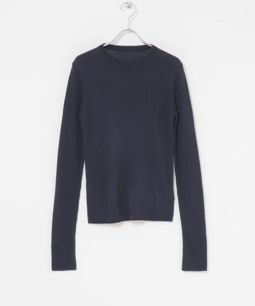 URBAN RESEARCH ROSSO WOMEN（アーバンリサーチ　ロッソ）の「シルク混リブデザインニット（ニット/セーター・レディース・ホワイト系その他/ホワイト/ネイビー/グレー・FREE）」の6枚目の写真