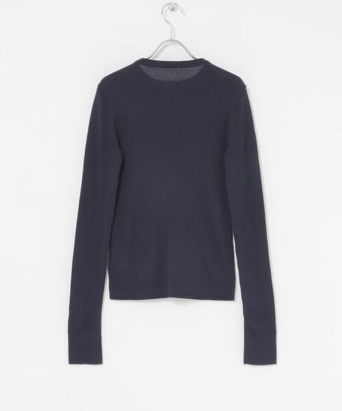 URBAN RESEARCH ROSSO WOMEN（アーバンリサーチ　ロッソ）の「シルク混リブデザインニット（ニット/セーター・レディース・ホワイト系その他/ホワイト/ネイビー/グレー・FREE）」の7枚目の写真
