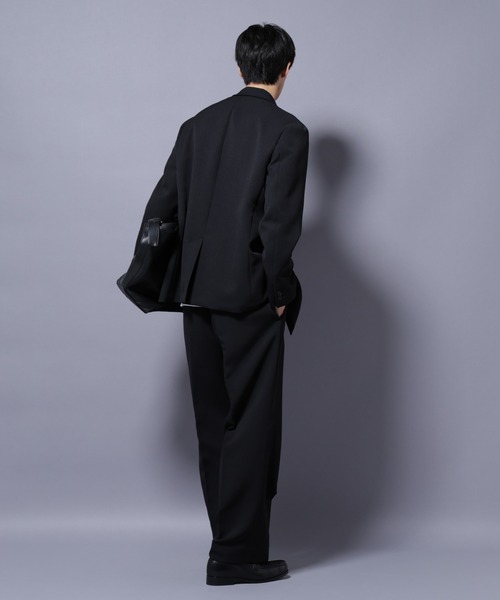 NANO universe（ナノユニバース）の「Reflax(R) ダブルクロスウェザーストレートパンツ(セットアップ可)（その他パンツ・メンズ・チャコール/ブラック・M/L）」の15枚目の写真