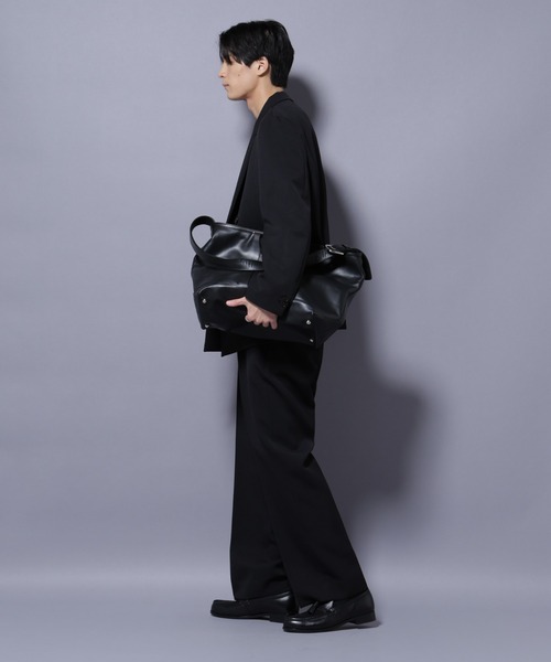 NANO universe（ナノユニバース）の「Reflax(R) ダブルクロスウェザーストレートパンツ(セットアップ可)（その他パンツ・メンズ・チャコール/ブラック・M/L）」の13枚目の写真