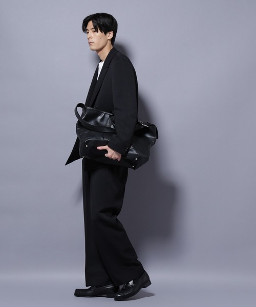 NANO universe（ナノユニバース）の「Reflax(R) ダブルクロスウェザーストレートパンツ(セットアップ可)（その他パンツ・メンズ・チャコール/ブラック・M/L）」の14枚目の写真