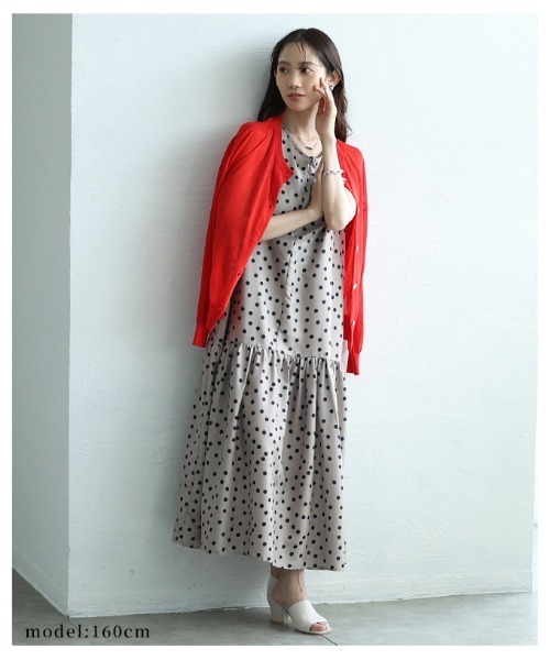 セール】フロッキードットノースリーブワンピース（ワンピース）｜Sawa