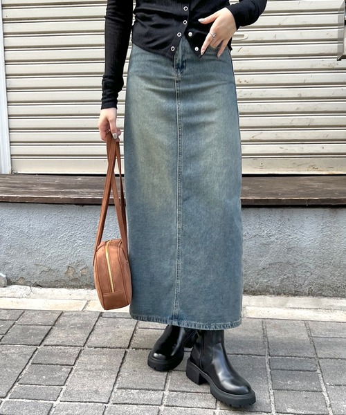新品 エディット フォー ルル バックスリット デニム ロングスカート 新品 エディット フォー ルル バックスリット デニム ロング
