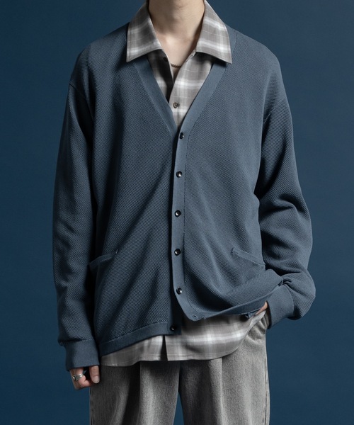 CASPER JOHN(キャスパージョン)の「Birds eye V-neck cardigan/バーズアイVネックカーディガン(カーディガン/ボレロ・メンズ・ブラウン/ブラック/ブルー・SMALL/MEDIUM/LARGE/X-SMALL)」の15枚目の写真