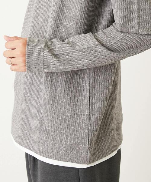 MEN'S MELROSE(メンズメルローズ)の「リンクスストライプ フェイクレイヤーキーネックTシャツ(Tシャツ/カットソー・メンズ・グレー/ブラウン/ネイビー・3/4/2)」の6枚目の写真