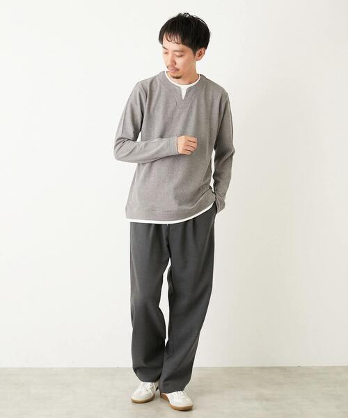 MEN'S MELROSE(メンズメルローズ)の「リンクスストライプ フェイクレイヤーキーネックTシャツ(Tシャツ/カットソー・メンズ・グレー/ブラウン/ネイビー・3/4/2)」の19枚目の写真